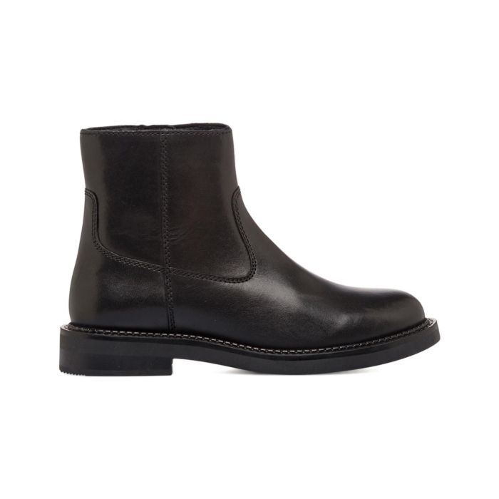 Stivaletti bassi neri in pelle con cuciture