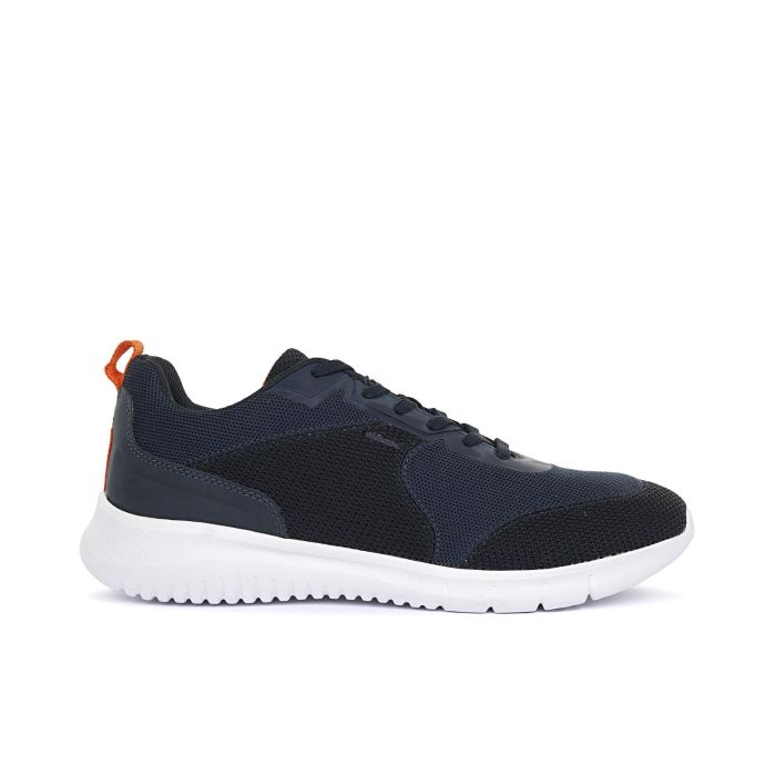 Sneakers blu in tessuto con logo