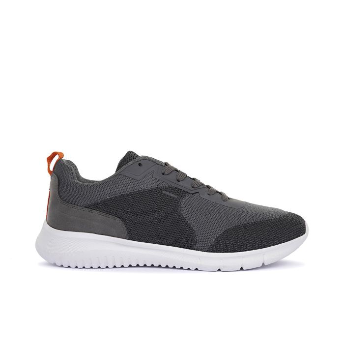 Sneakers grigie in tessuto con logo