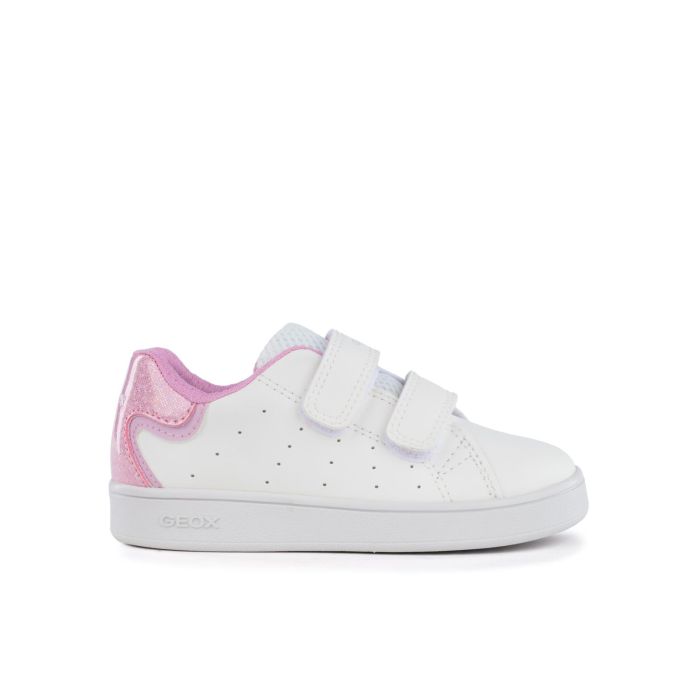 Sneakers bianche da bambina con strappi e dettaglio glitter