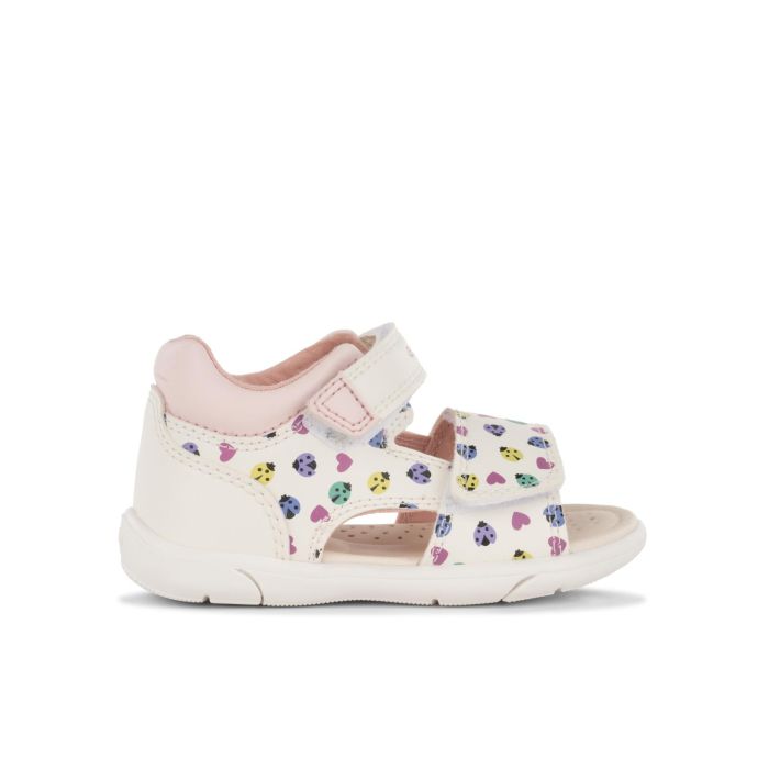Sandali bianchi e rosa da bimba punta ragno