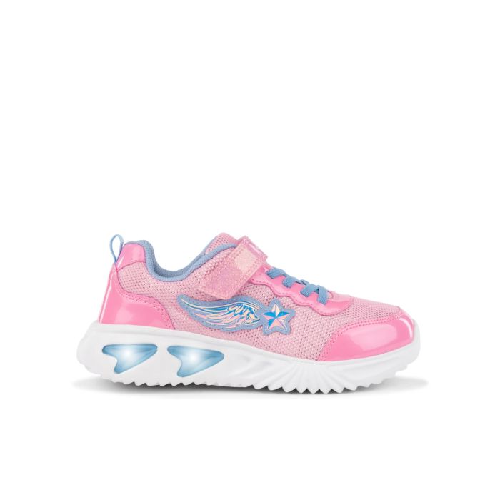 Sneakers rosa da bimba con luci e con strappo