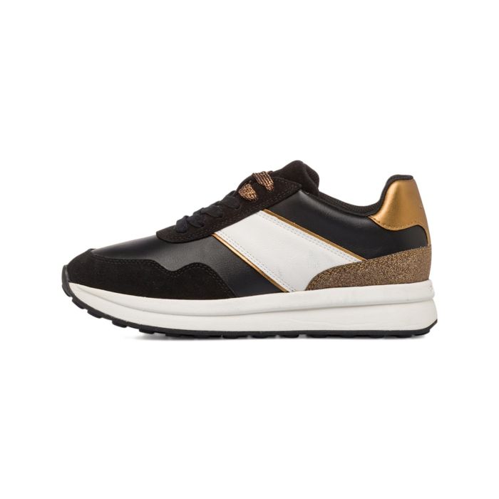 Sneakers nere da donna in pelle con suola platform