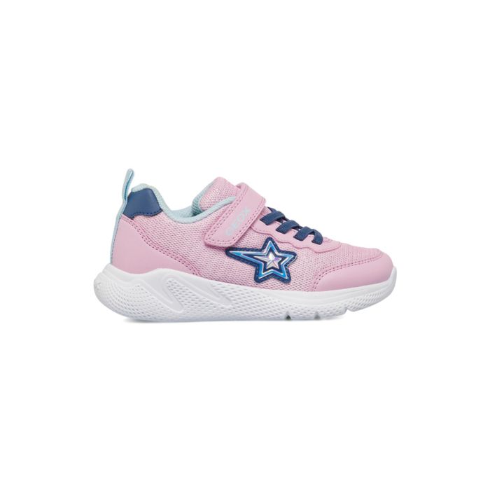 Sneakers rosa da bambina con strappo e dettaglio stella