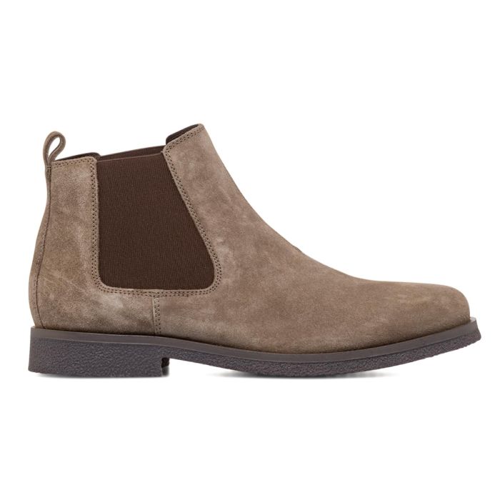 Stivaletti beige da uomo modello chelsea in pelle