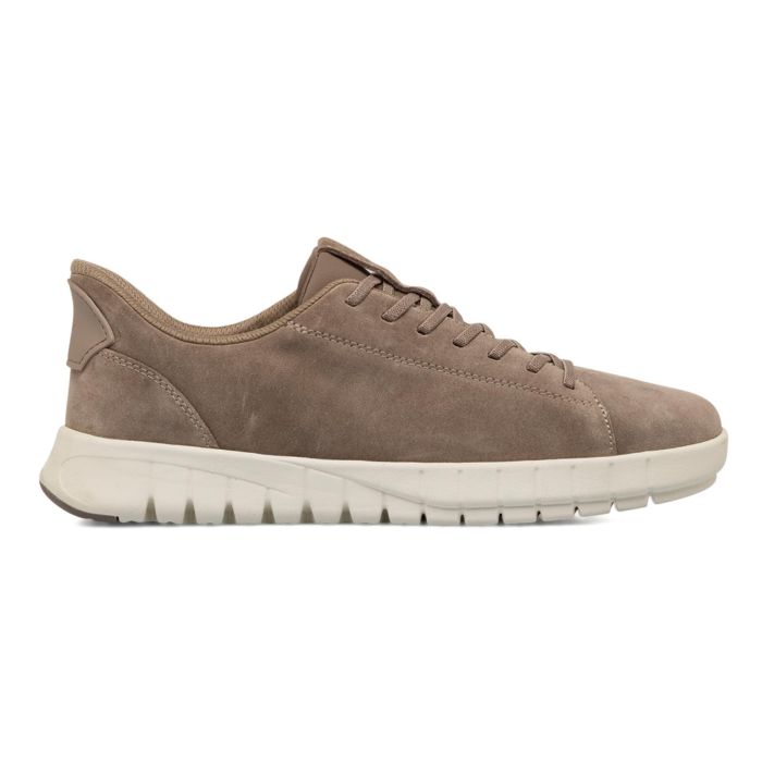 Sneakers beige da uomo con lacci e suola sagomata