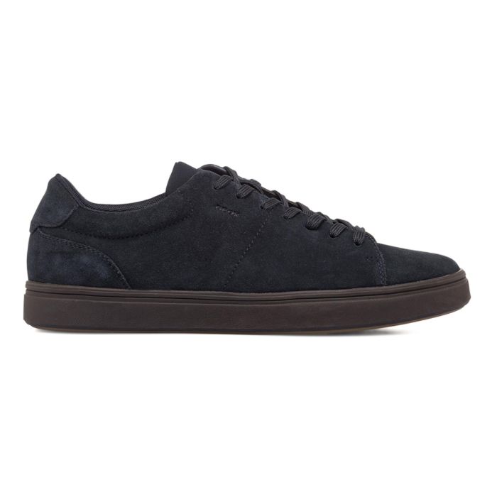 Sneakers blu da uomo in pelle con lacci