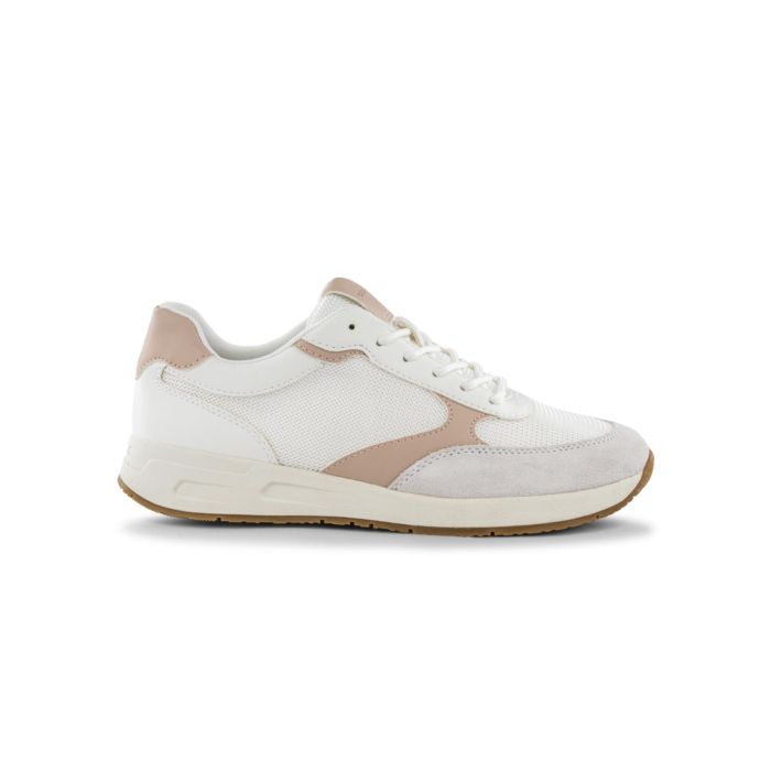 Sneakers bianche e rosa Geox da donna con lacci
