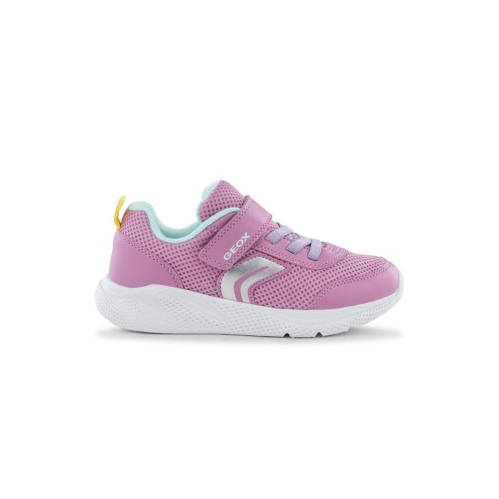 Sneakers da ginnastica rosa e lilla da bambina con velcro e suola traspirante Geox