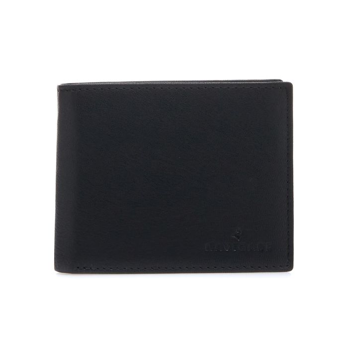 Portafoglio nero con logo e porta carte interno