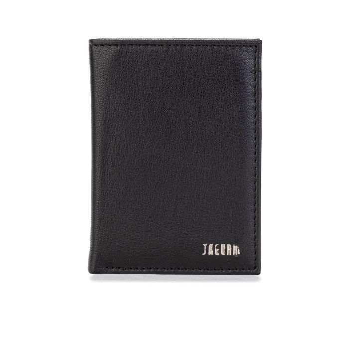 Portafoglio verticale nero da uomo con logo stampato