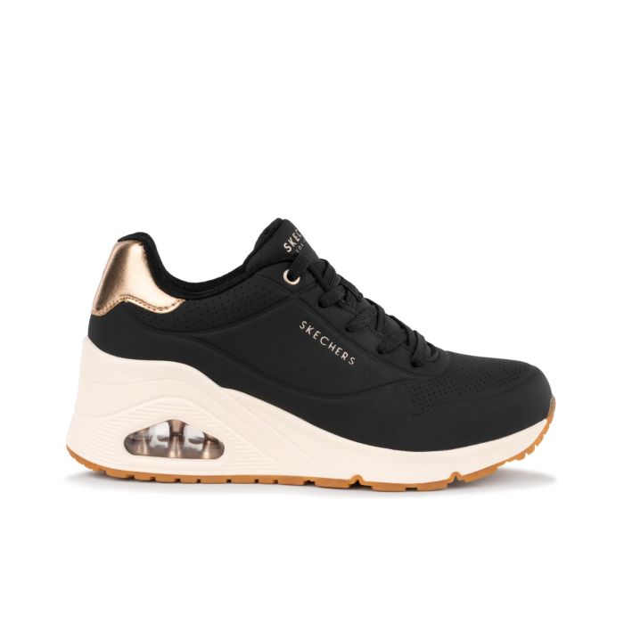 Sneakers donna nere Uno  - Hi Steps con zeppa