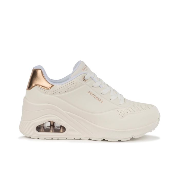 Sneakers donna bianche Uno  - Hi Steps con zeppa