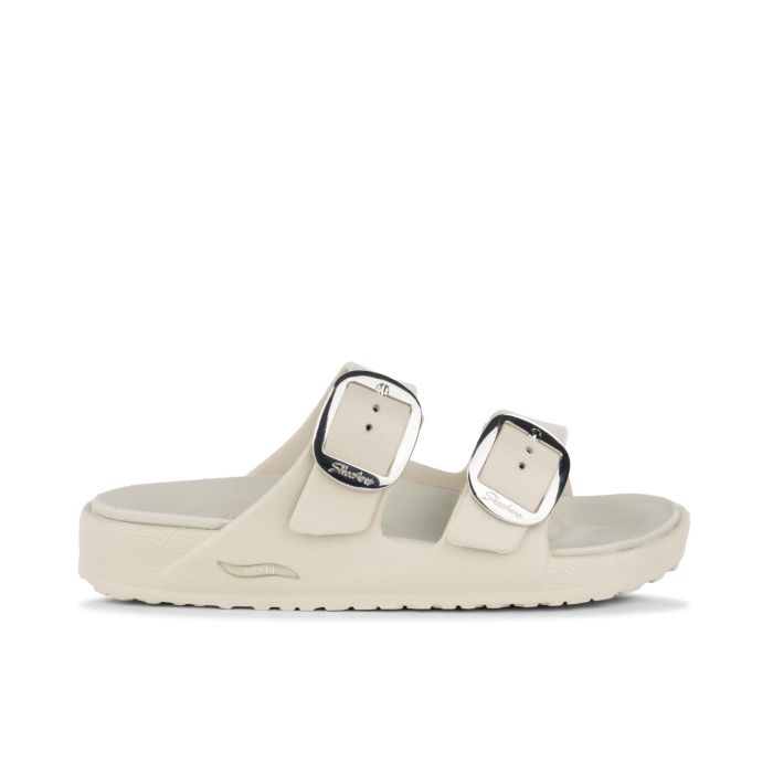 Sandali sportivi in gomma bianchi da donna con doppia fibbia