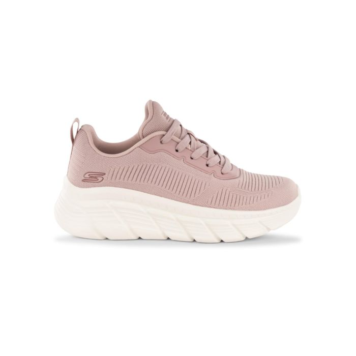 Sneakers palestra da donna rosa in tessuto mesh Skechers Bobs Sport