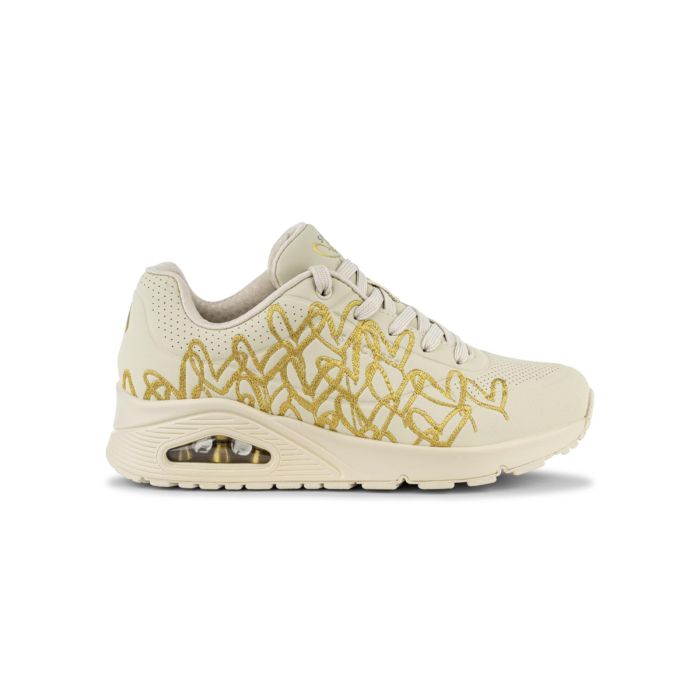 Sneakers donna beige da palestra JGoldcrown: UNO - Golden Heart