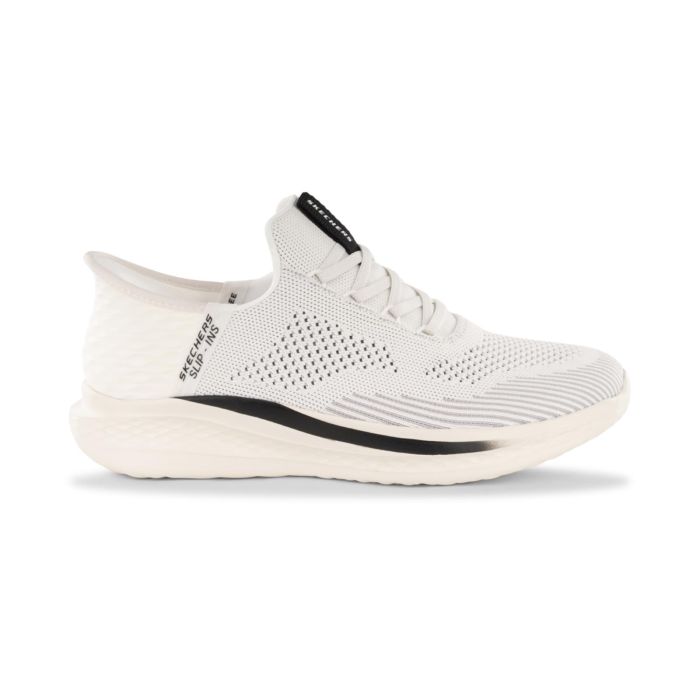 Sneakers uomo bianche da palestra in mesh con tecnologia Hands Free Slip-ins Skechers