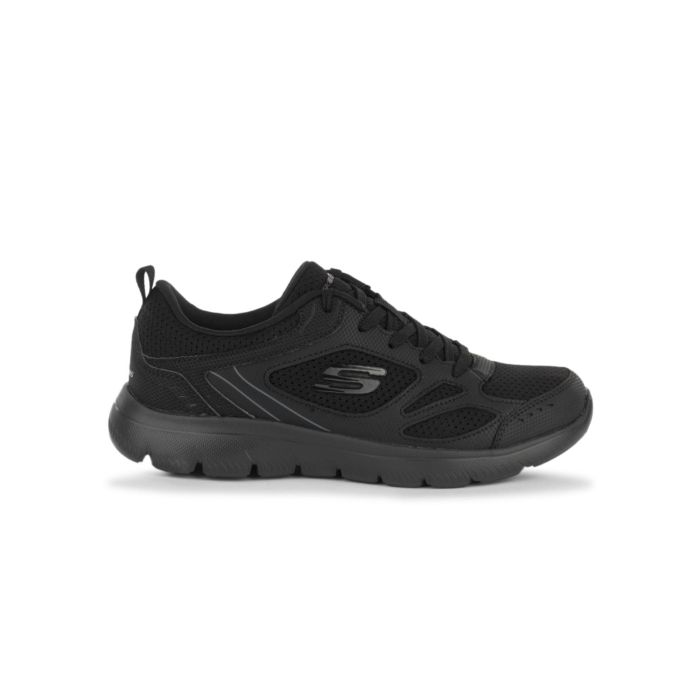 Sneakers palestra da donna nere in tessuto mesh e materiale sintetico Skechers
