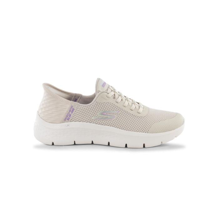 Sneakers donna da palestra beige in tessuto mesh Hands Free Slip-ins Skechers GoWalk