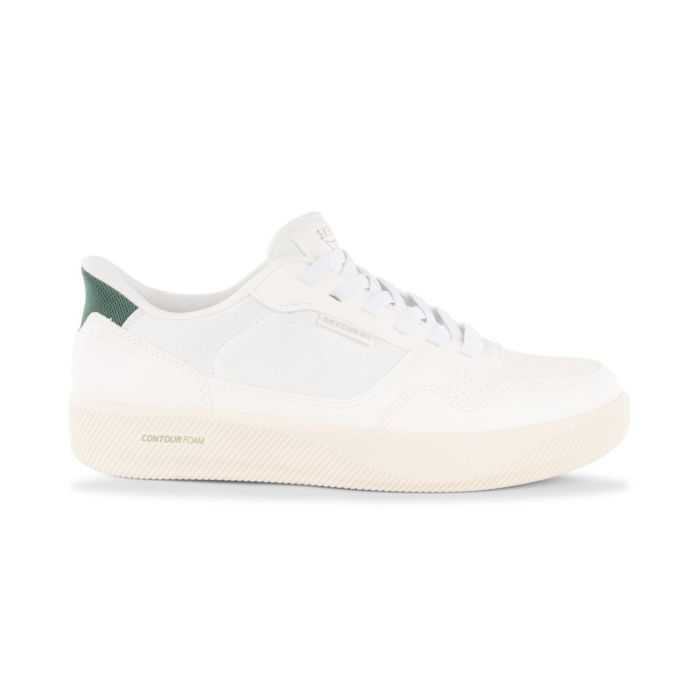 Sneakers bianche da uomo Skechers Hands Free Slip-ins con dettaglio verde e Contour Foam