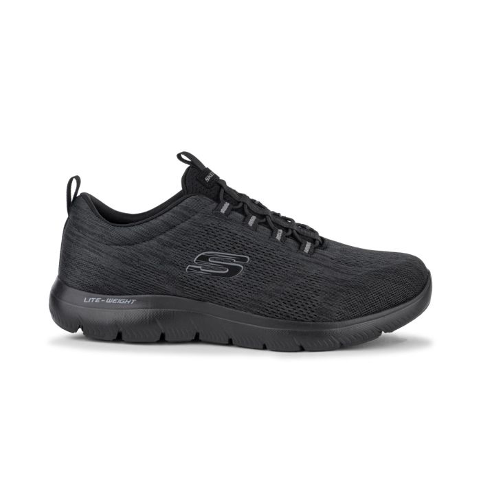 Sneakers uomo da palestra nere in tessuto mesh Lite-weight Skechers