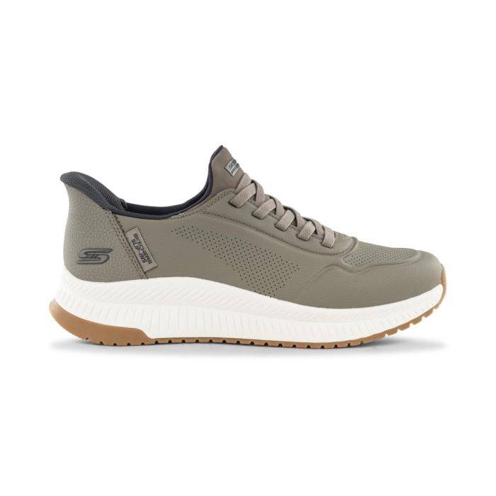 Sneakers sportive beige da uomo Skechers Hands Free Slip-ins con tomaia traforata