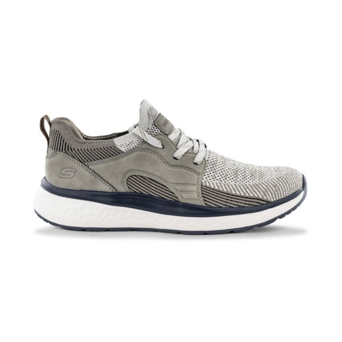 Sneakers grigie da uomo in tessuto mesh traspirante Skechers Bounder