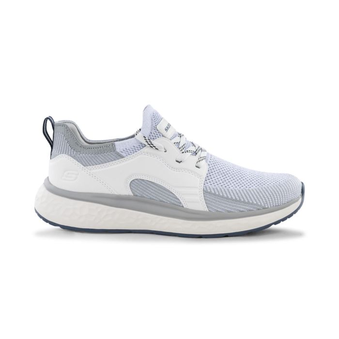 Sneakers sportive da uomo bianche e azzurre in tessuto mesh Skechers