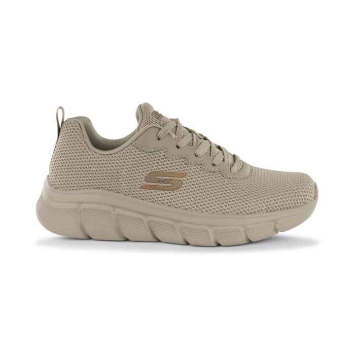 Sneakers uomo beige da palestra in tessuto mesh traspirante Skechers