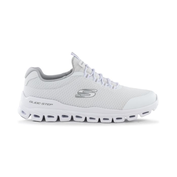 Sneakers bianche da uomo Skechers Glide-Step con tomaia in mesh