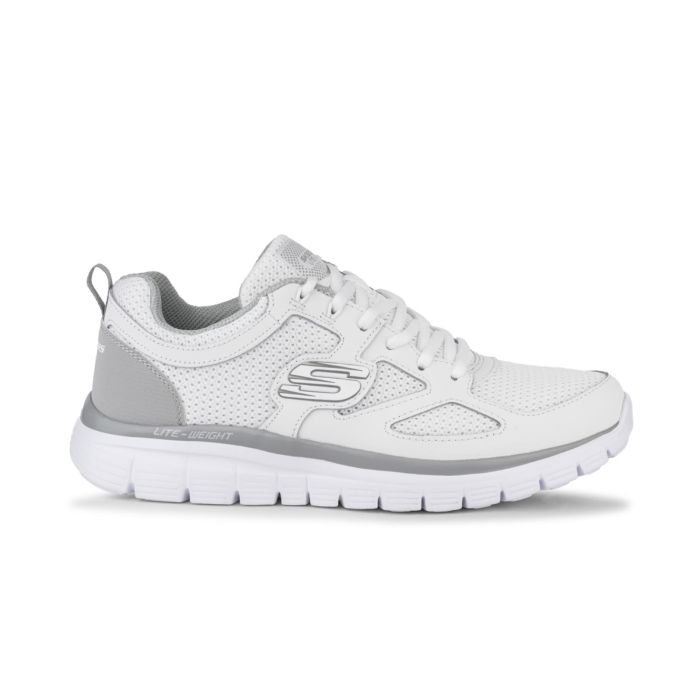Sneakers uomo bianche da palestra con dettagli grigi Skechers Lite-weight
