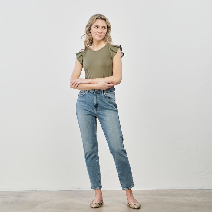 Jeans azzurri con tasche effetto stone washed