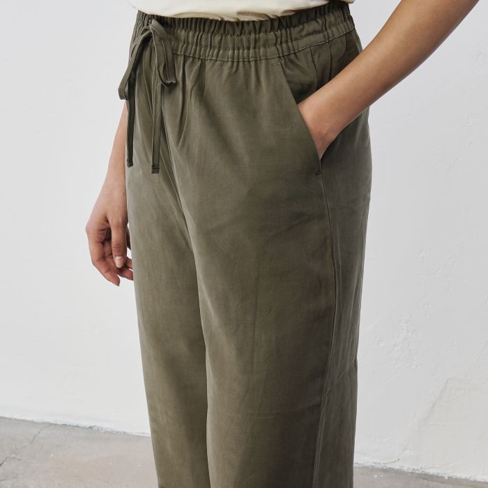 2025 - Pantaloni da donna con tasca a gamba larga, vita elastica