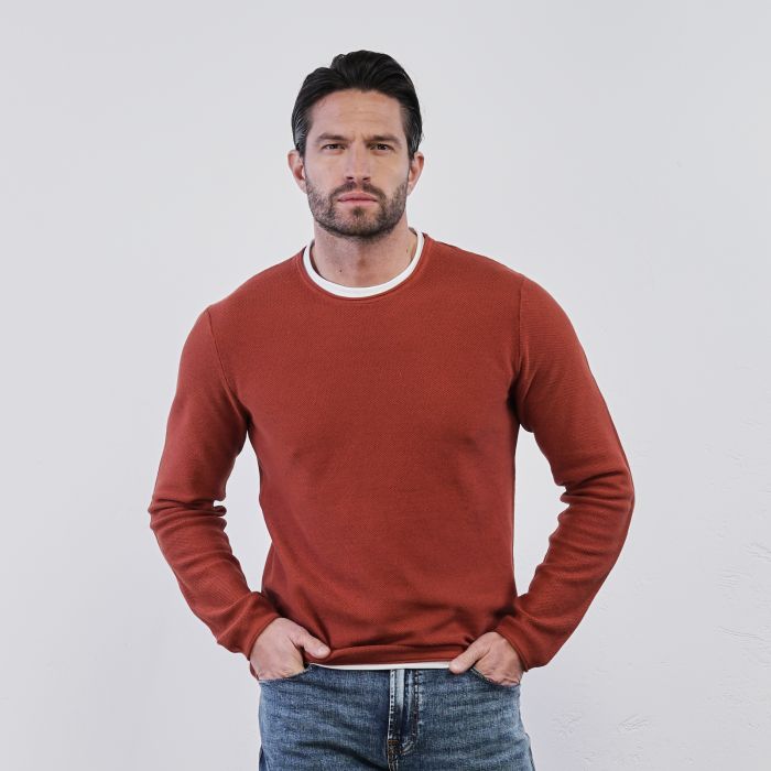 Maglioncino arancione da uomo in cotone