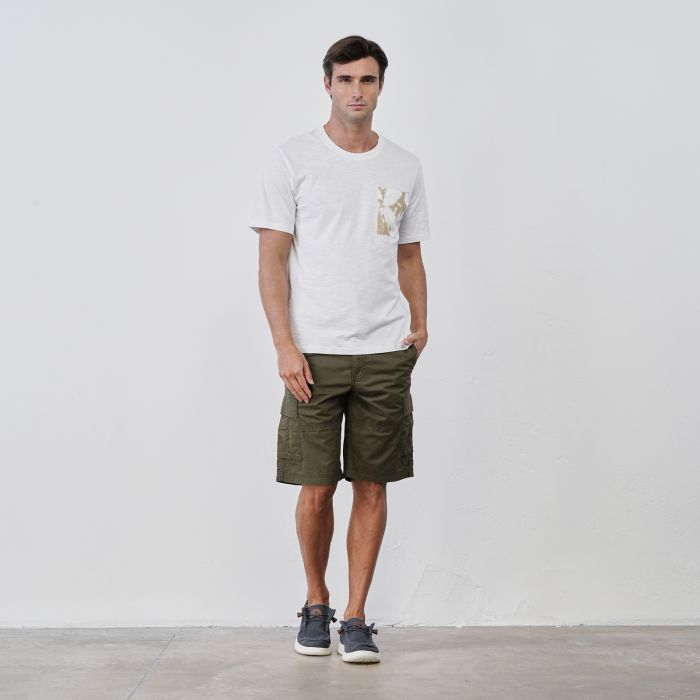 Shorts verdi da uomo in cotone con tasche