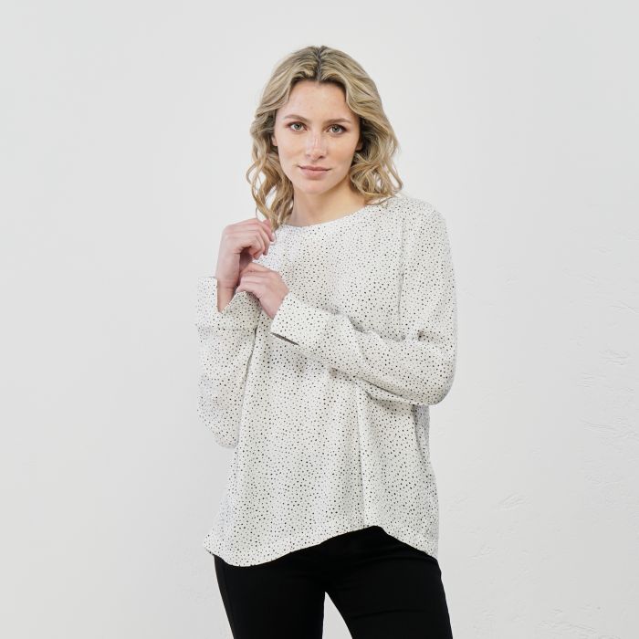 Blusa bianca fantasia a pois