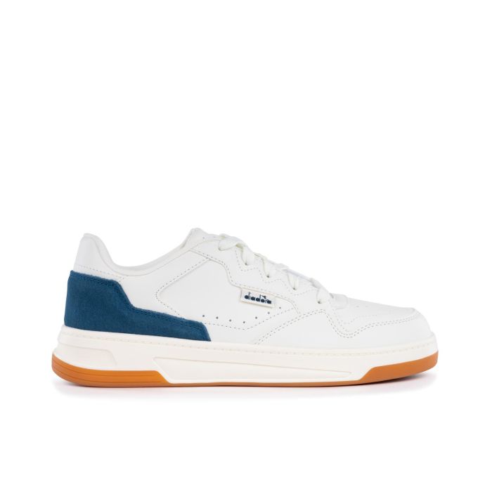 Sneakers uomo bianche da basket con dettaglio colorato