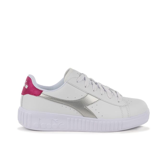 Sneakers tennis bianche da ragazza Game Step con dettaglio laminato