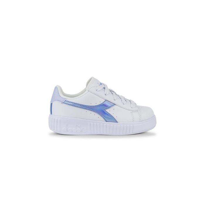 Sneakers tennis bianche e azzurre Game Step da bambina