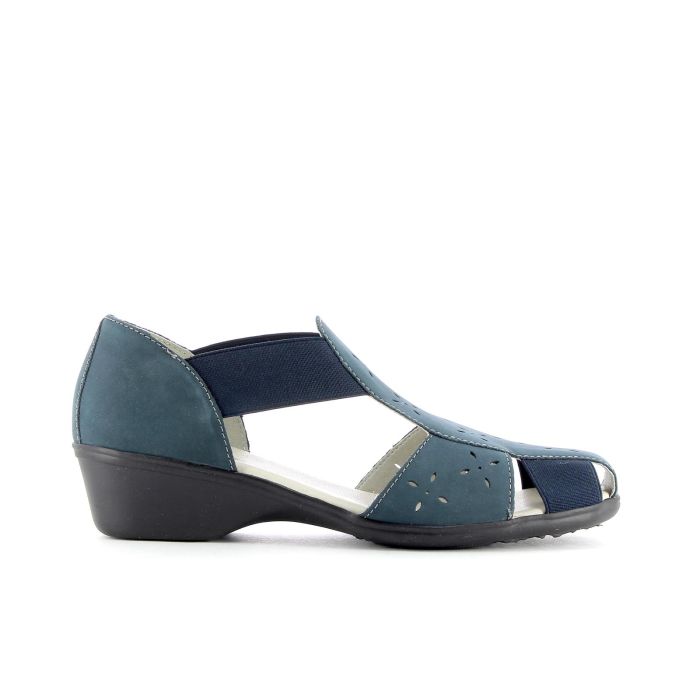 Sandali comfort blu con fasce elastiche