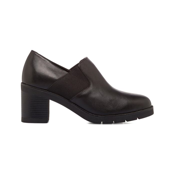 Decolletè comfort nere in pelle con tacco