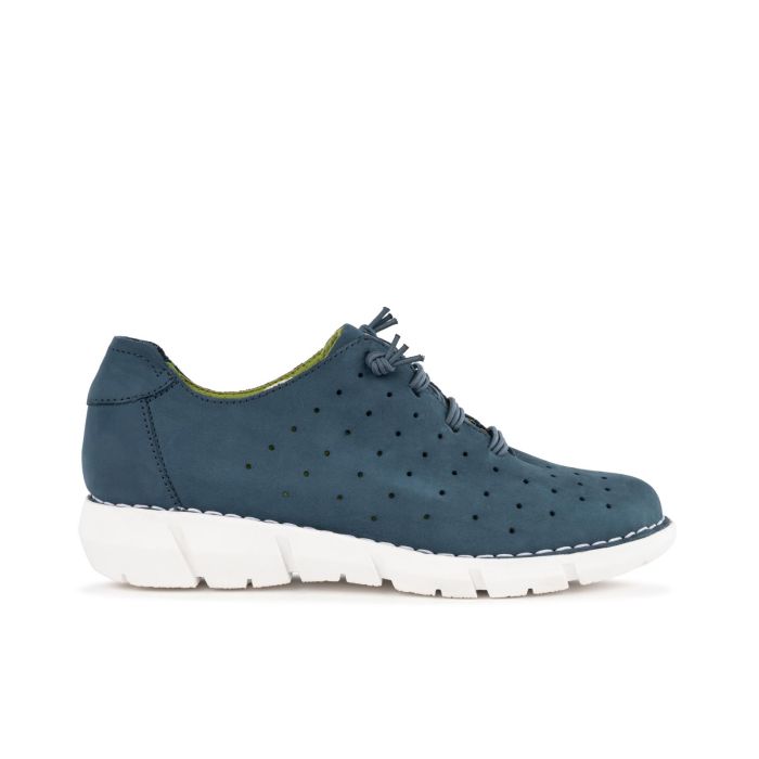 Sneakers comfort blu da donna in pelle