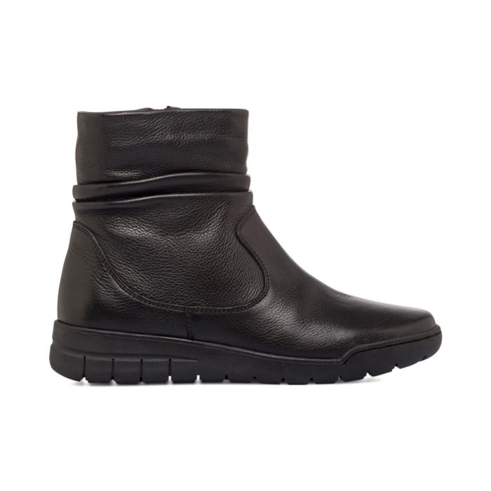 Stivaletti comfort bassi neri da donna in pelle