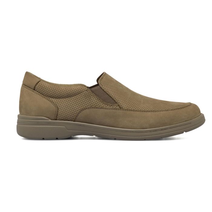 Scarpe slip-on comfort marroni da uomo in pelle effetto scamosciato Casual Comfort