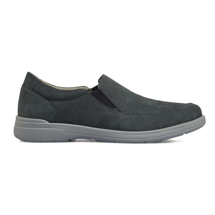Scarpe comfort slip-on da uomo in pelle traforata blu scuro Casual Comfort