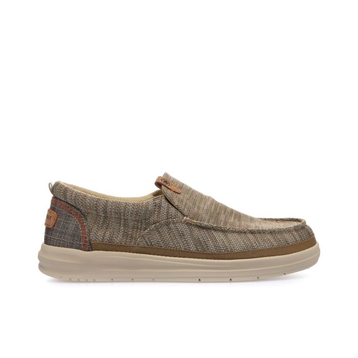 Sneakers slip-on beige in tessuto