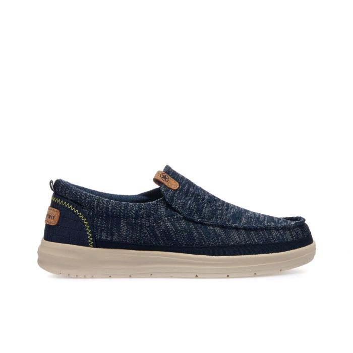 Sneakers slip-on blu in tessuto