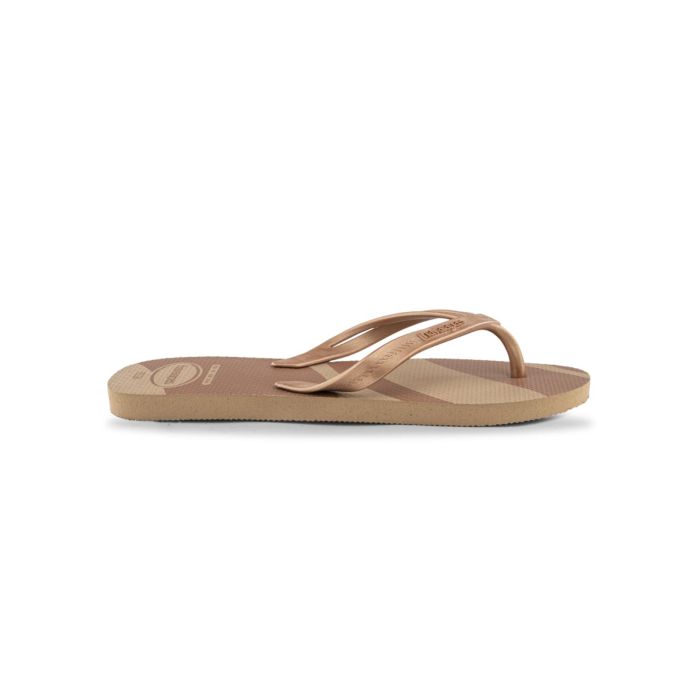 Ciabatte infradito mare da donna bicolore bronzo con finitura metallizzata Havaianas