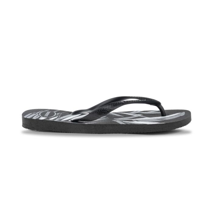 Ciabatte infradito da uomo nere e grigie con stampa tropicale Havaianas