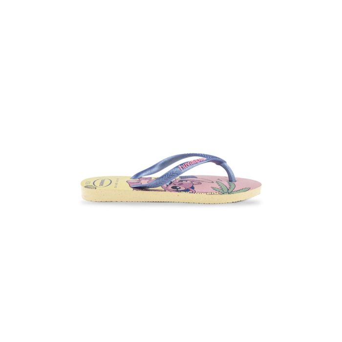 Ciabatte infradito da mare da bambina gialle e rosa con glitter Havaianas
